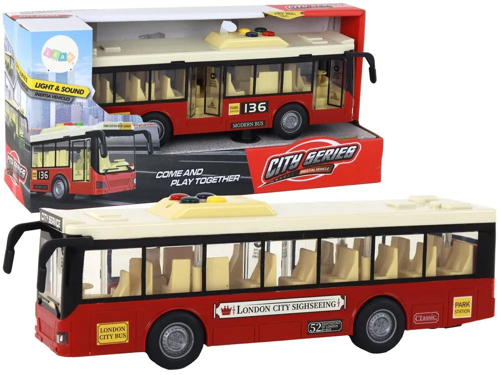 Autobusas raudonas miesto šviesos garsai